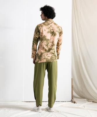 Beige And Green Galen Kurta Set 2