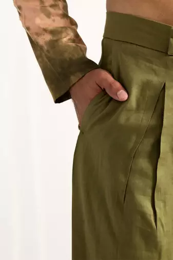 Beige And Green Galen Kurta Set