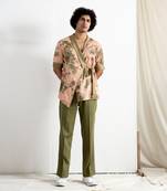 Beige And Green Lennan Kurta Set