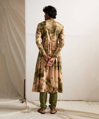 Beige And Green Kama Manarkali Set 2