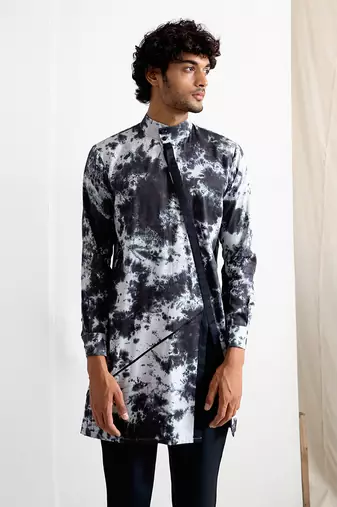 Black And Grey Axel Kurta Set