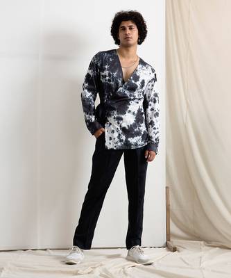 Black And Grey Colm Kurta Set 1