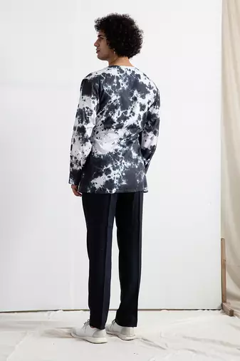 Black And Grey Colm Kurta Set