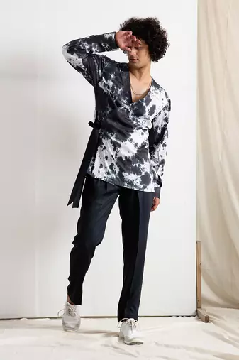 Black And Grey Colm Kurta Set