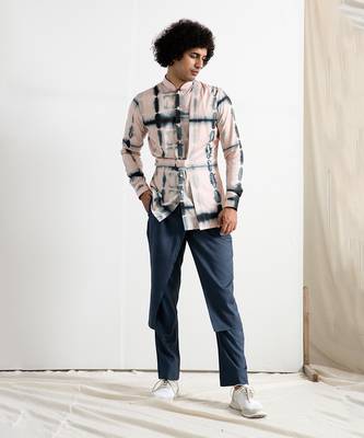 Blue And Grey Oliver Kurta Set 1