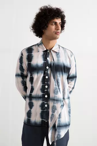 Blue And Grey Hermin Kurta Set