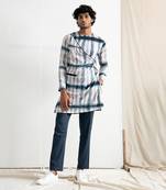 Grey And Blue Placid Kurta Set