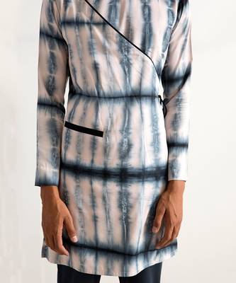 Grey And Blue Placid Kurta Set 3