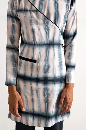 Grey And Blue Placid Kurta Set