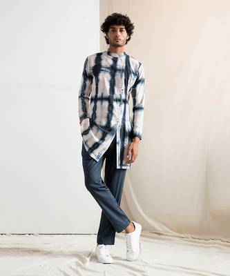 Blue And Grey Fritz Kurta Set 1