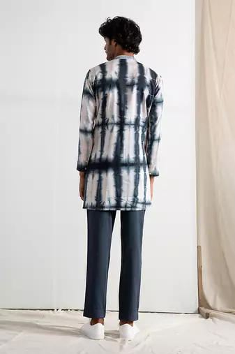 Blue And Grey Fritz Kurta Set