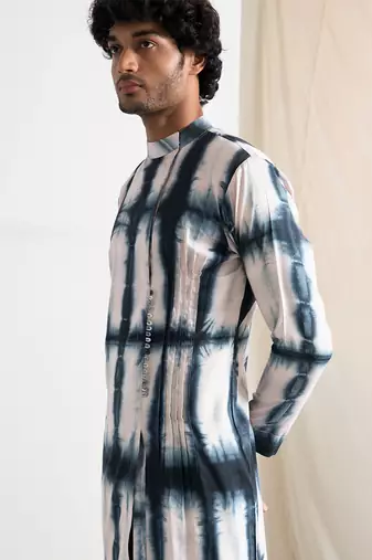 Blue And Grey Fritz Kurta Set