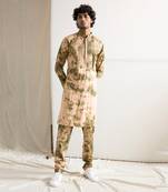 Beige And Green Kale Kurta Set