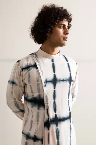 Blue And Grey Isla Kurta Set