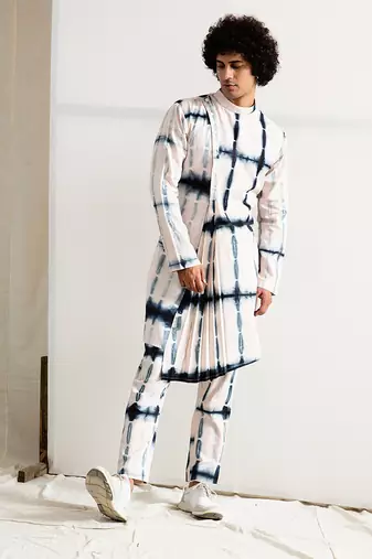 White And Blue Neo Jackett set