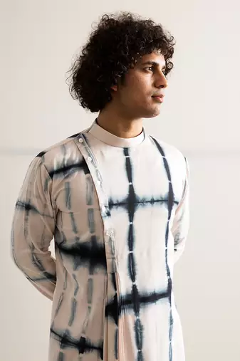 White And Blue Neo Jackett set