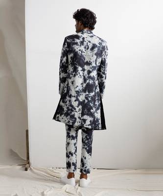 Black And Grey Tycen Achkan Set 2