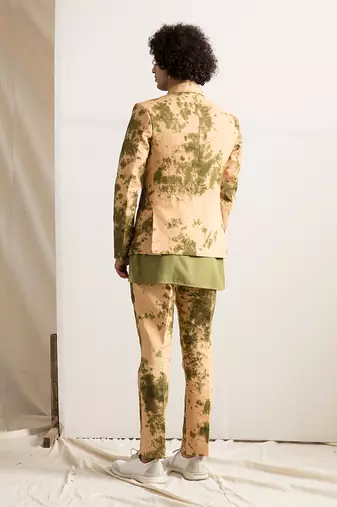 Green And Beige Elgin Jacket Set