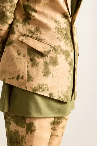 Green And Beige Elgin Jacket Set