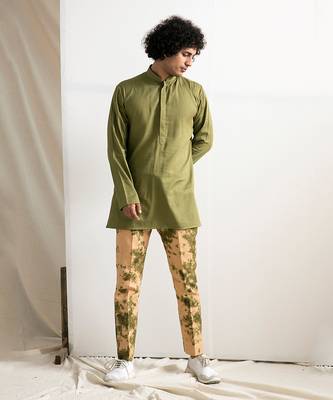 Green And Beige Elgin Jacket Set 4