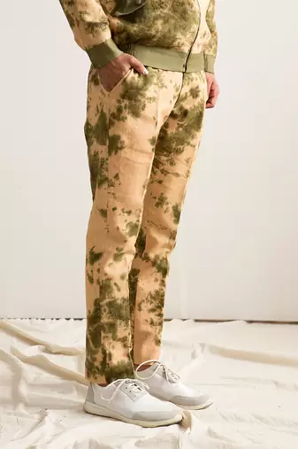 Beige And Green Holmes Jacket Set