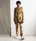 Beige And Green Truman Bandhgala Set