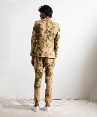 Beige And Green Truman Bandhgala Set 2