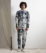 Black And Grey Hart Bandhgala Set