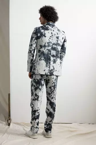 Black And Grey Hart Bandhgala Set
