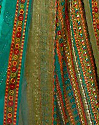 Dark-green printed crepe salwar 4