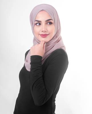 Purple plain chiffon hijab 3