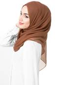 Brown plain chiffon hijab
