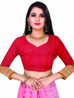 Light Green Woven Cotton Saree With Blouse 5
