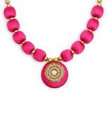 Pink collar-necklace