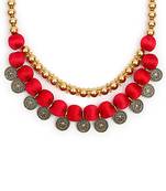 Red collar-necklace