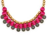 Pink collar-necklace