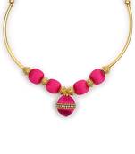Pink collar-necklace