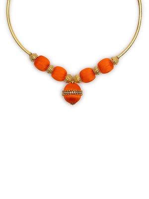 Orange collar-necklace 1