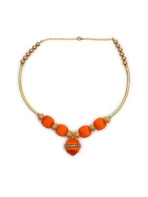 Orange collar-necklace 2