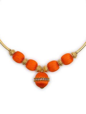 Orange collar-necklace 3
