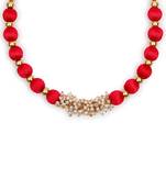 Red collar-necklace