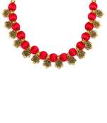 Red collar-necklace