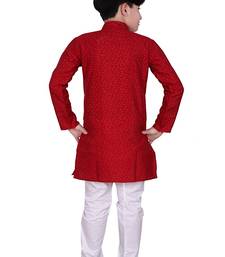 mr Self Design Silk Boys Kurta Pajama Set