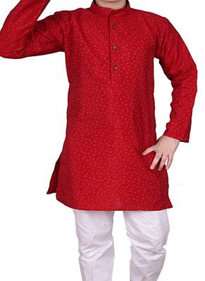 mr Self Design Silk Boys Kurta Pajama Set 3