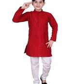 mr Self Design Silk Boys Kurta Pajama Set