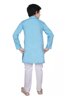 Frz Self Design Cotton Boys Kurta Pajama Set