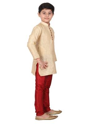 Fon Floral Jacquard Silk Kurta Pajama Set 3