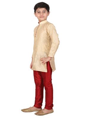 Fon Floral Jacquard Silk Kurta Pajama Set 4