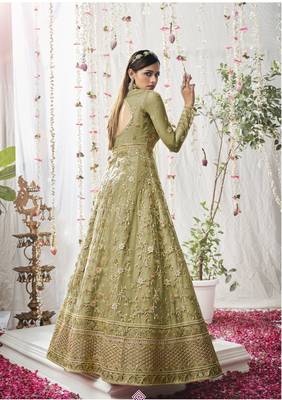 Mehendi embroidered net salwar 2