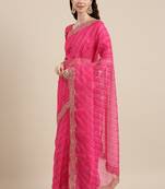 Pink Organza Saree With Blouse Piece